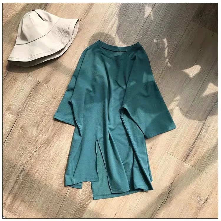 Топ женский с коротким рукавом и круглым вырезом из хлопка| |