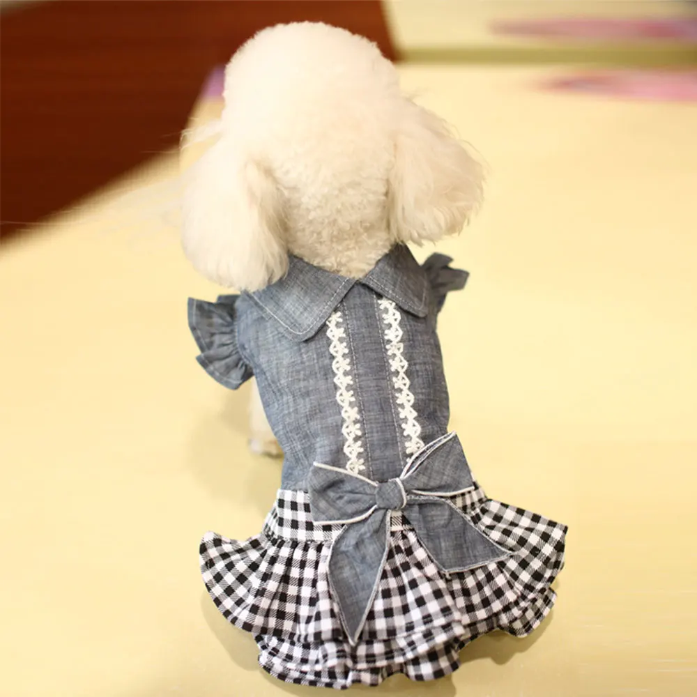 

Summer Dog Dress Pet Bodysuit Clothes For Small Medium Dogs Cat Party Birthday Denim Dress Puppy Costume Pet Clothes Jeans Skirt