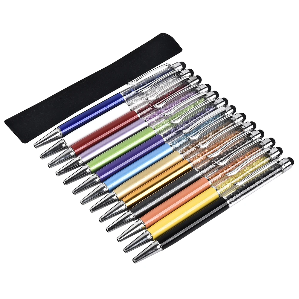 Mixed Color Bag 30 наборов персонализированный гравированный Кристалл алмазные металлические ручки Свадебные сувениры шариковая детская душевая Подарочная сенсорная экранный конденсатор ручки - Цвет: Mixed Color Bag