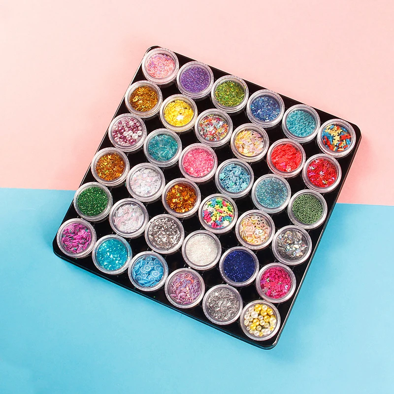 Juego de resina epoxi con lentejuelas de 36 colores, herramientas de fabricaci&oacute;n de joyas, pegamento de crema, molde de silicona-2