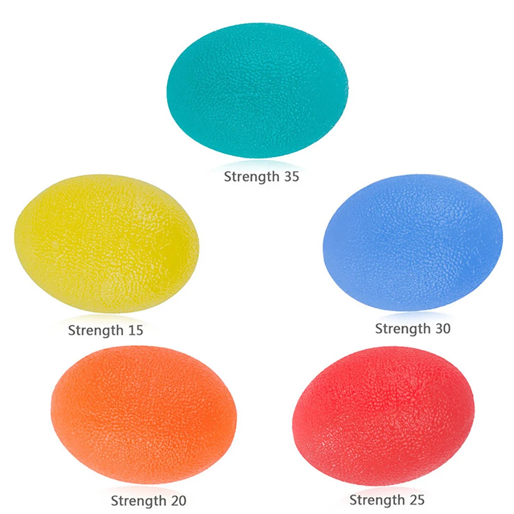 

2Pcs Hand Therapy Finger Exercise Grip Ball Egg Shape Strength Trainer Squeeze Stress Relieve (Green - 35 KG (77 pounds))