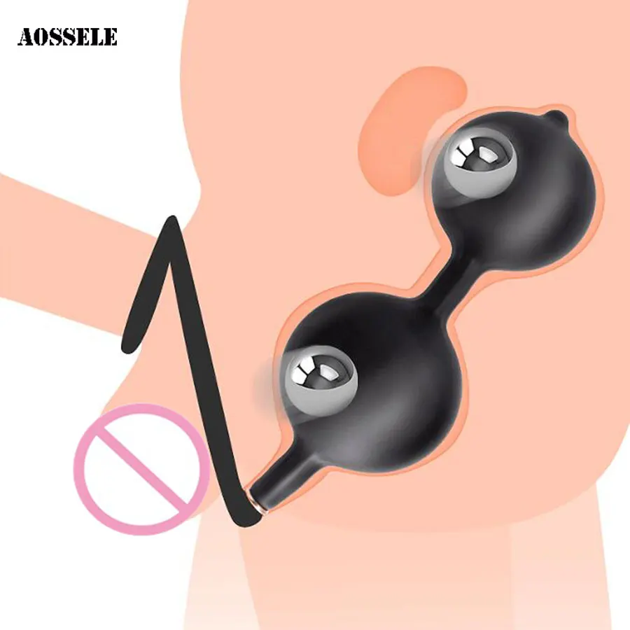 Inflatable Double Ball Anal Plug Dual Purpose Delay Lock Sperm Ring Anus Dilator Sex Toy For Men Bead Butt Stimulation | Красота и