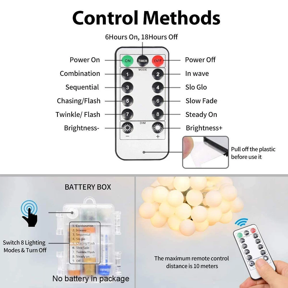 

LED String Lights Fairy Bubble Ball Lamps Lighting Garland IP65 Waterproof Holiday Lighting for Christmas Home Indoor Decoration