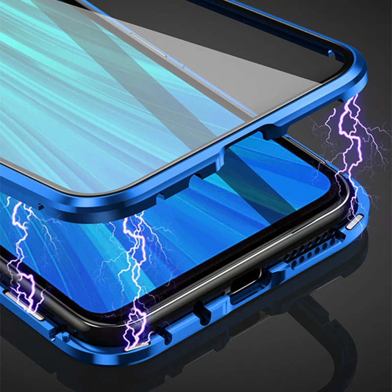 For Redmi Note 8 Pro Case Magnetic Double Sided Glass Luxury Protection Cover 7 Housing shell | Мобильные телефоны и
