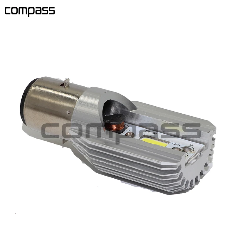 1x DC 6-80V 12W WL LED Motorcycle Headlamp COB BA20D Ampoule moto-phares |