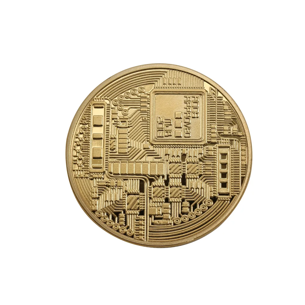 1 шт. физическая металлическая Античная имитация монета Биткоин Позолоченные