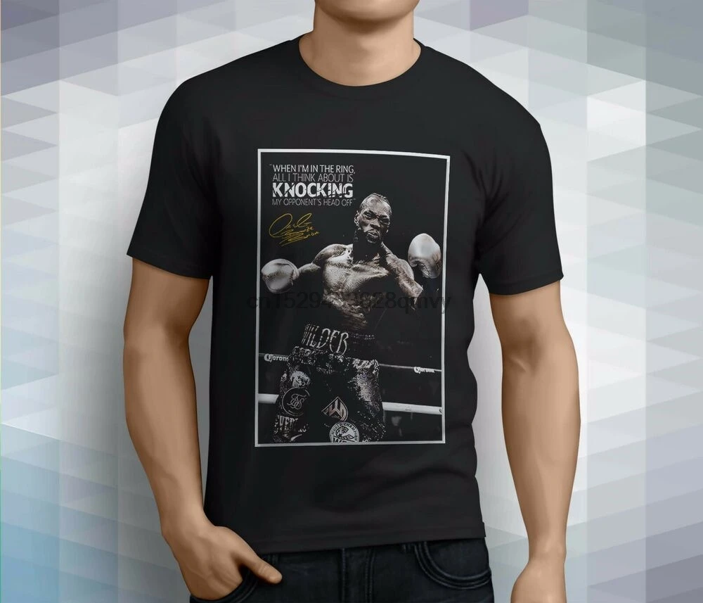 Популярная мужская черная футболка deontay wilder с бронзовым бомбардировщиком Boxng