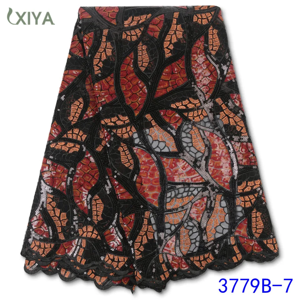 

Sequin Lace Fabric African Sequence Lace Embroidery Elegant Nigerian Mesh Lace Fabric Latest Design Sequins Net Lace APW3779B