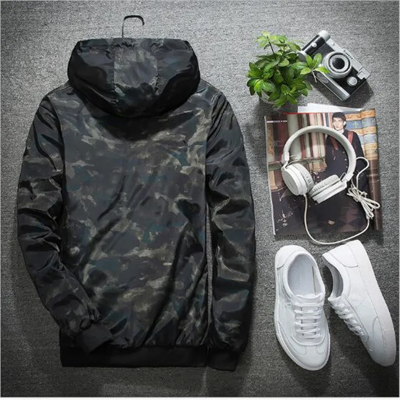 Весенне-осенняя мужская повседневная камуфляжное худи куртка водонепроницаемая