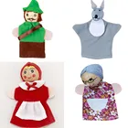 Новый 4 шт.компл. Красная Шапочка для рождества животных пальчиковые игрушки развивающие игрушки кукла для рассказывания историй Бесплатная доставка