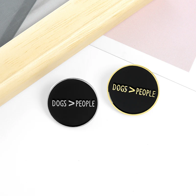 

Dogs People Enamel Pin Round Funny Quote Brooches for Women Men Cartoon Pet Badge Metal Lapel Pin Jewelry Gift 2021 Wholesale
