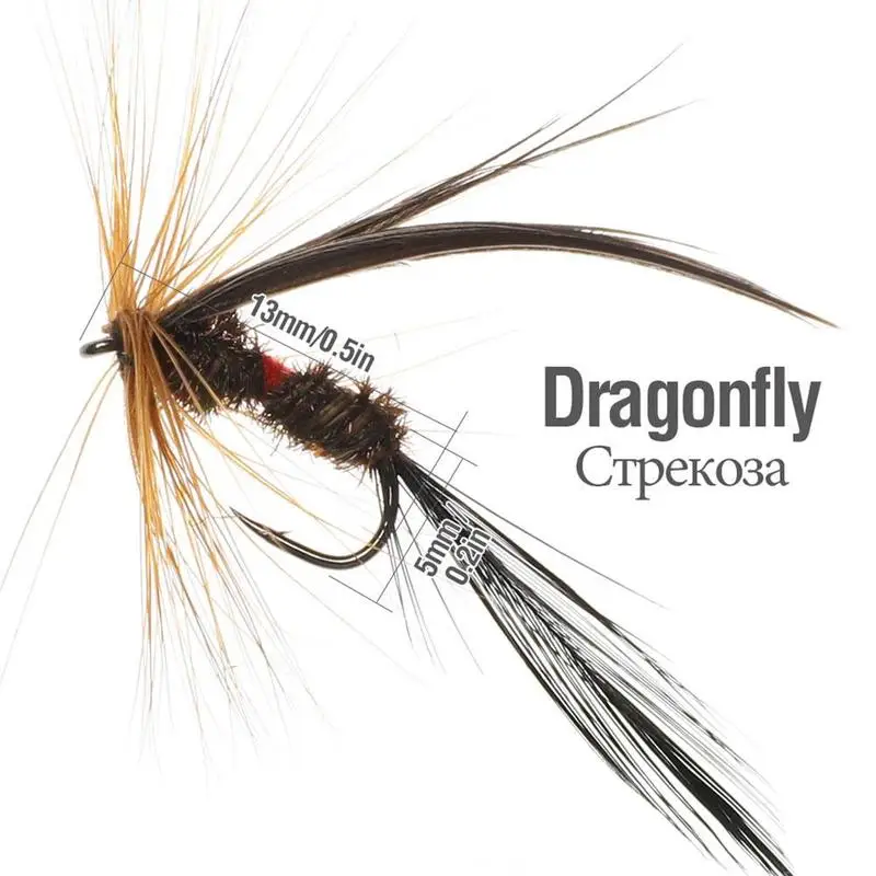 10 шт. насекомых мухи рыболовная приманка в виде стрекозы Topwater приманки сухие