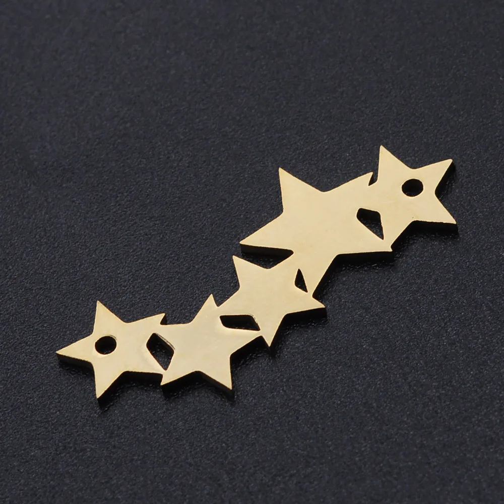5 шт. полые пятиконечные подвески в форме звезды соединитель из нержавеющей стали
