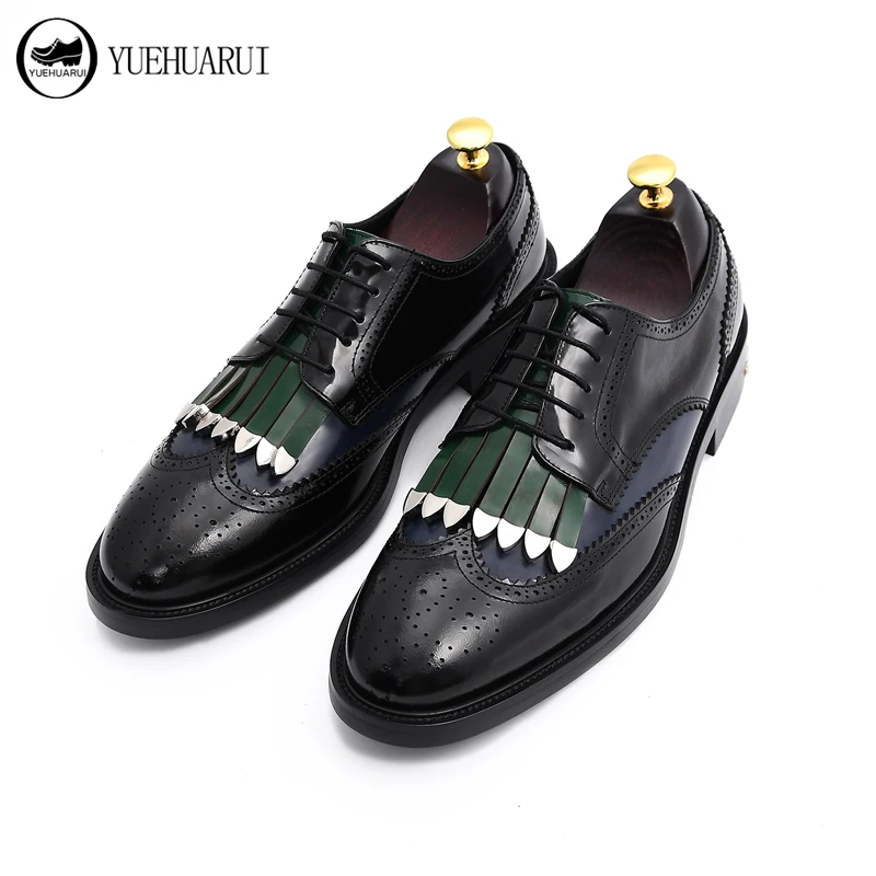 Броги мужские из коровьей кожи перфорированная кожа повседневные деловые