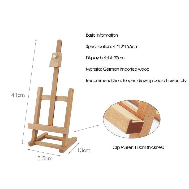 

41Cm Art Mini Artist Wooden Table Folding Painting Easel Frame Adjustable Tripod Display Shelf Outdoor Studio Display
