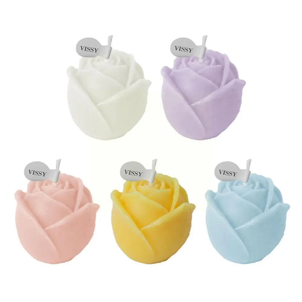 Simulation Rose Candle Creative Handmade Rose Candle Relaxing Scented Props Aromatherapy Soy Wax Candle Ornaments Photo T3I1