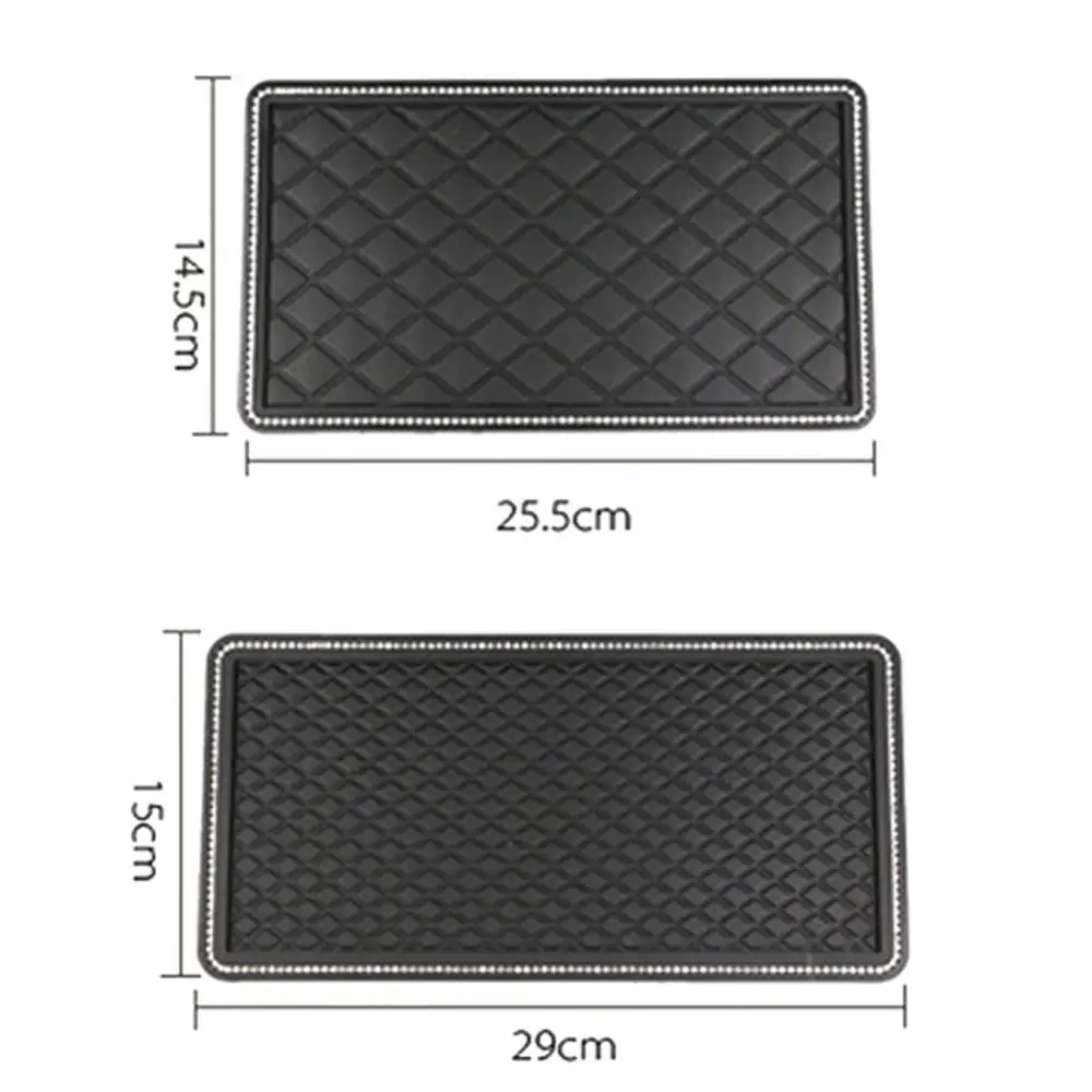 

50% Dropshipping!!Anti-slip Rhinestone Car Auto Dashboard Mat Keys Cell Phone Coin Holder Pad