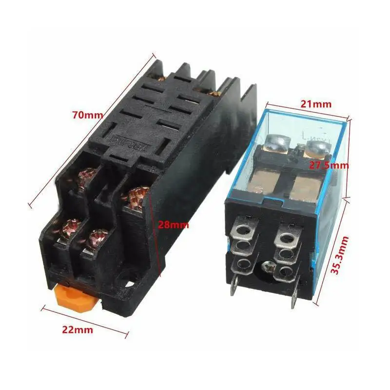 10 шт 12V 24V DC 110V 220V переменного тока катушки Мощность реле LY2NJ DPDT 8 Pin HH62P JQX 13F с