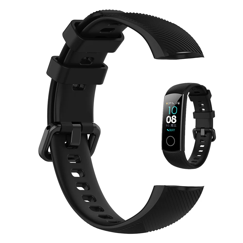 Силиконовый ремешок для смарт часов Huawei Honor Band 5 мягкий сменный спортивный