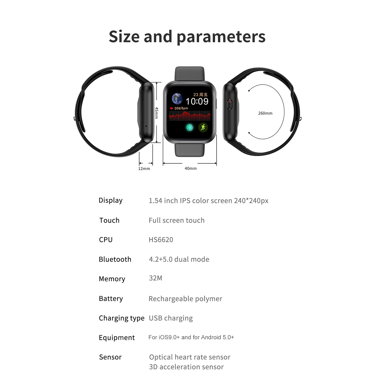 

Y68 Plus Rechargeable Bluetooth Smarts Touch Sport Bracelet Fitness Tracker Watch