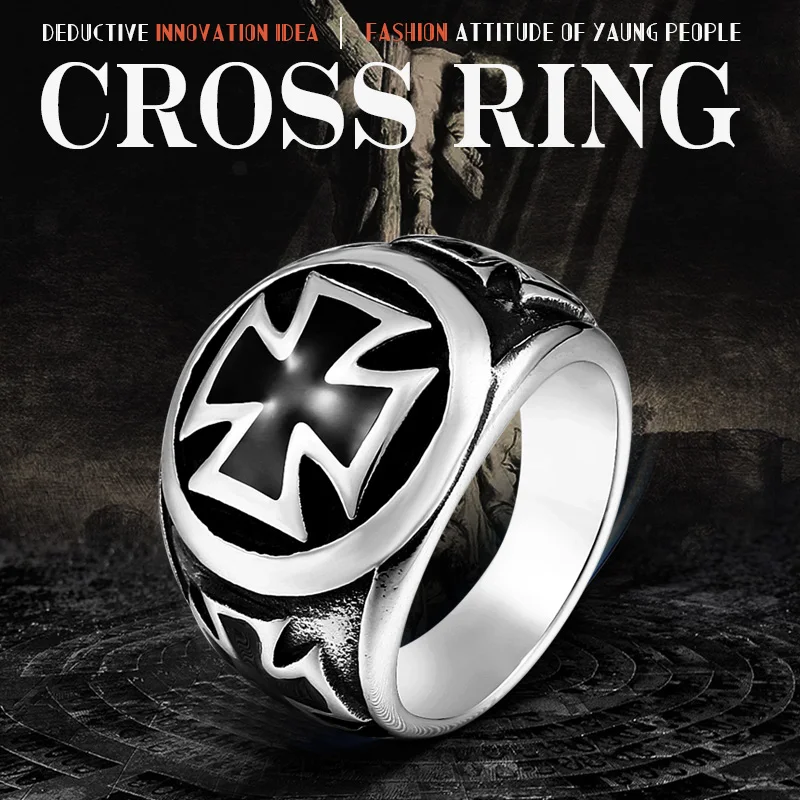 Второй мировой войны Железный крест Мужская Креста кольцо Кольцо из нержавеющей