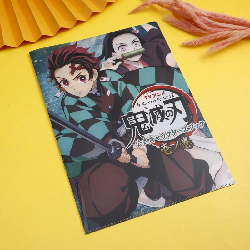 

1Pc Anime Demon Slayer Kimetsu No Yaiba Kamado Tanjirou A4 Files Bag School Office PVC A4 Paper Holder Document Folder Organizer