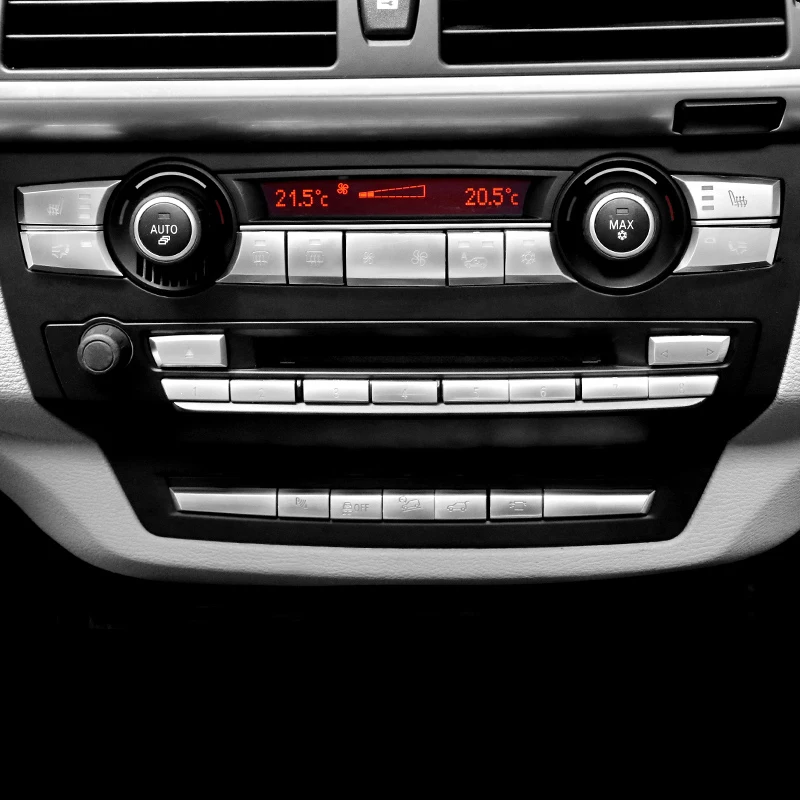 Декоративная наклейка на кнопки интерьера автомобиля For BMW X5 X6 E70 E71 из хромированного ABS