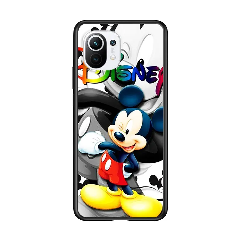 

Cute Mickey Disney Mouse for Xiaomi Mi 11 10T Note 10 Ultra 5G 9 9T SE 8 A3 A2 A1 6X Pro Play F1 Lite 5G Black Phone Case