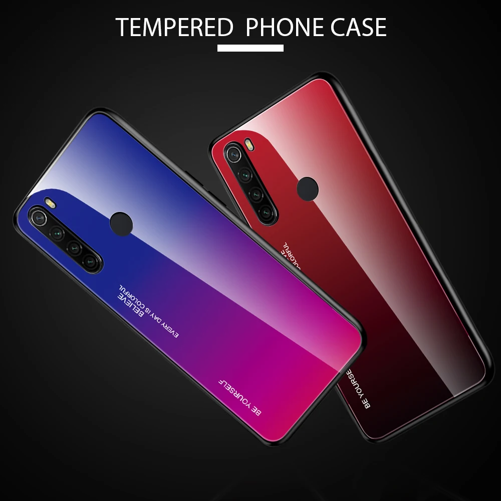 Для Xiaomi Redmi Note 8 Pro Чехол из закаленного стекла роскошный градиент Мягкий силиконовый чехол для xiomi Redmi Note 8 чехол