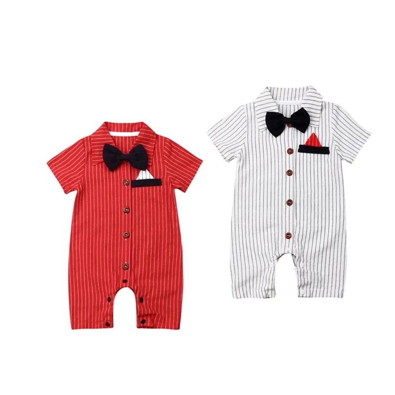 Хлопковый деловой костюм для новорожденных мальчиков комбинезон Детский