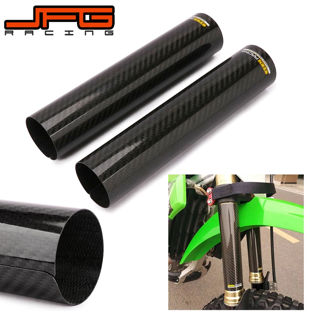 

240*52MM Adjustable Carbon Fiber Front Fork Shock Protector Cover Guard For KAWASAKI SUZUKI HONDA YAMAHA KTM Dirt Bike