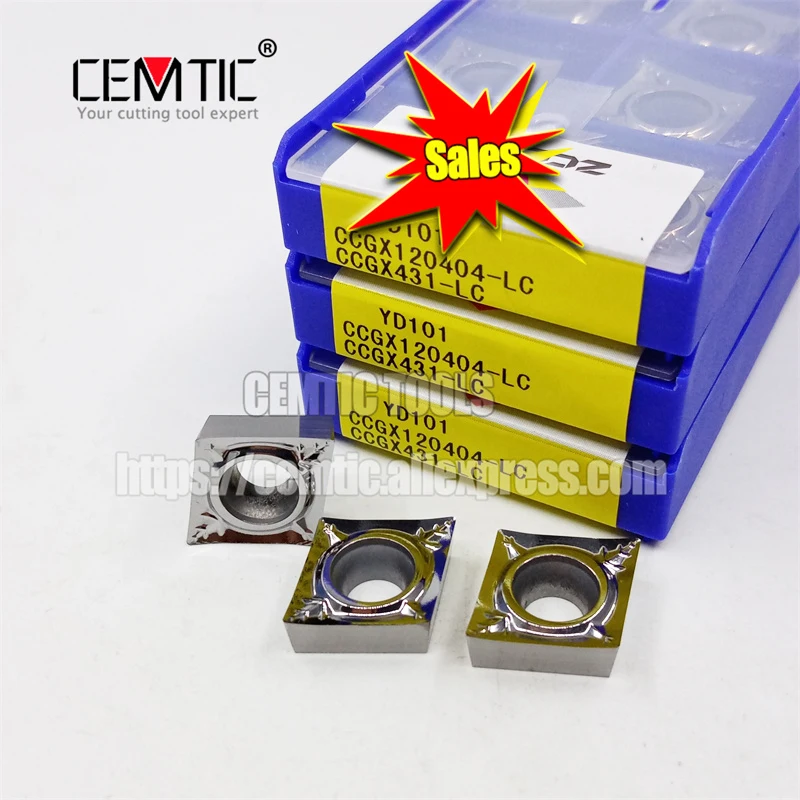 

ZCC CCGX120404-LC/ CCGX120404-LH YD101 CNC Carbide Inserts 50PCS/LOT For Copper And Aluminum Parts Processing