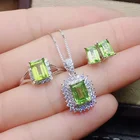 Оптовая продажа, классические женские зеленого и белого цветов кубического циркония серебряного цвета с кристальной платформой Цвет сплава кольцо, серьги и ожерелье набор украшений для женщин