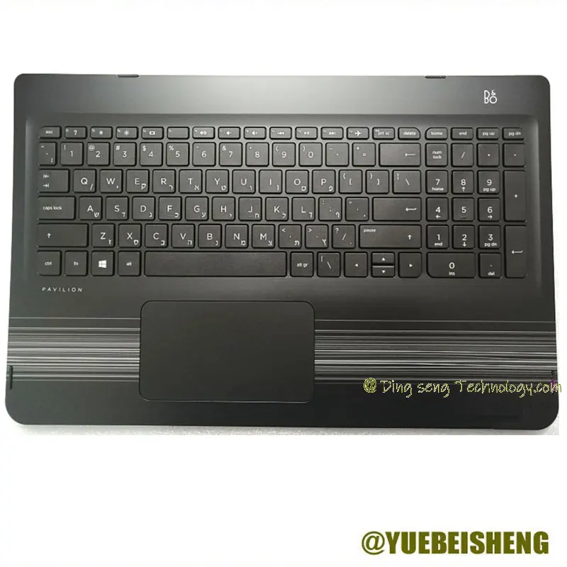 

YUEBEISHENG New/orig for HP Pavilion X360 15-BK Palmrest Hebrew keyboard upper cover Touchpad 854823-BB1