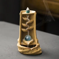 backflow incense burner creative ornaments mountain flowing water ceramic home decor smoke waterfall censer office ornaments