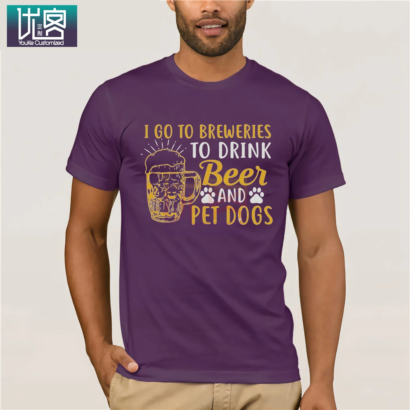 Футболка для собак I go to Breweries Drink Beer and Pet футболка парней хлопковая с длинными
