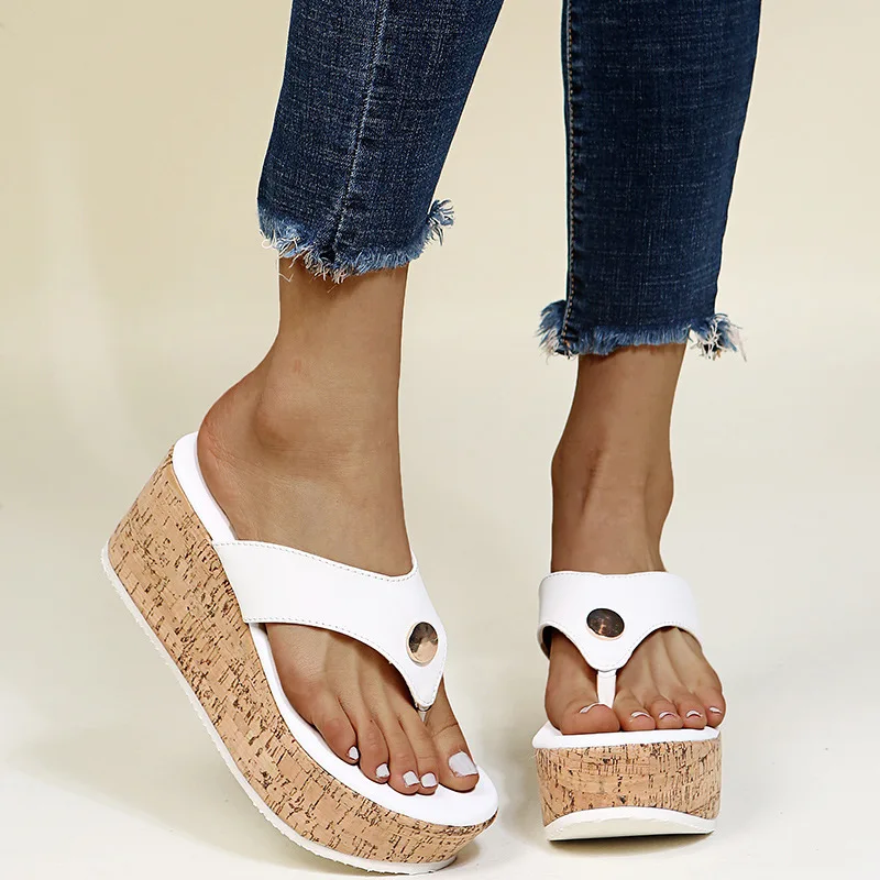 Promotion Women Summer Slippers Shoes Platform Plus Size Wedges Woman Slides Fashion Casual Ladies Increase Height Shoes Female