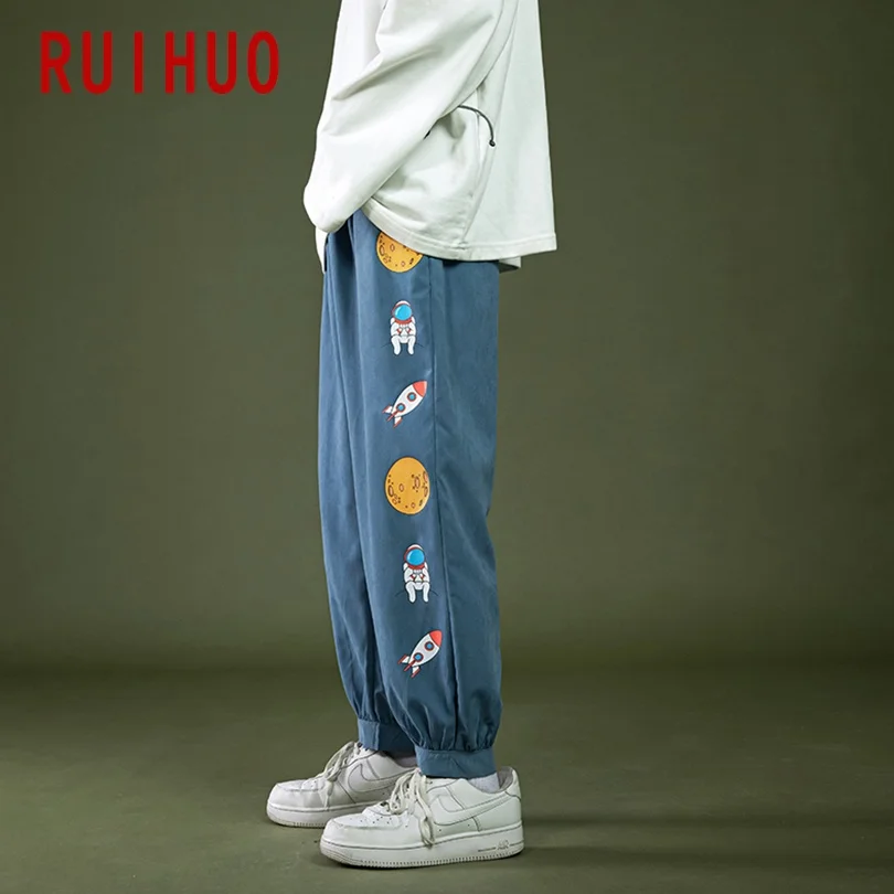

RUIHUO 2021 New Print Harem Pants Men Trousers Joggers Casual Pants Men Sweatpants Hip Hop Streetwear Male Plus Size M-5XL