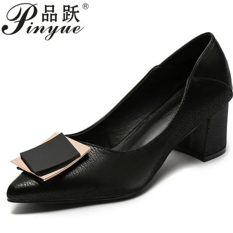

Women Heels Leather Black Lady Work Professional Shoes 2022 New Luxury Designer High Heels Shoes Women