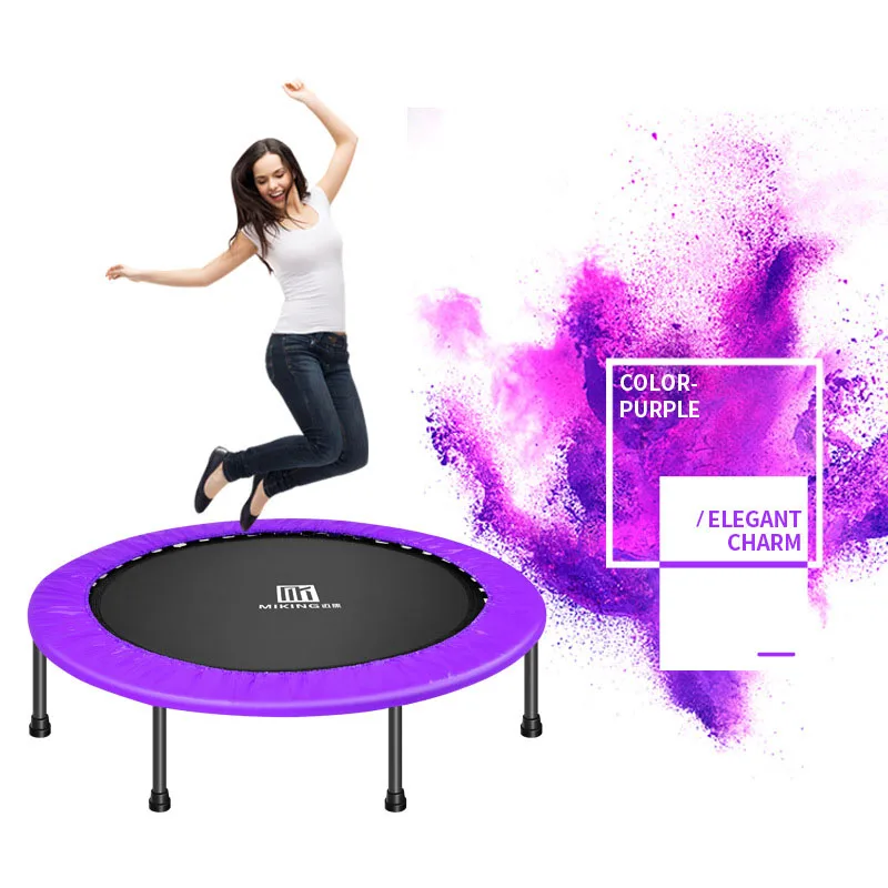Purple 48 дюймов складной портативный круглый немой батут для взрослых Фитнес супер пружины батуты для детей Диаметр 1,2 м 4 цвета - Цвет: Purple