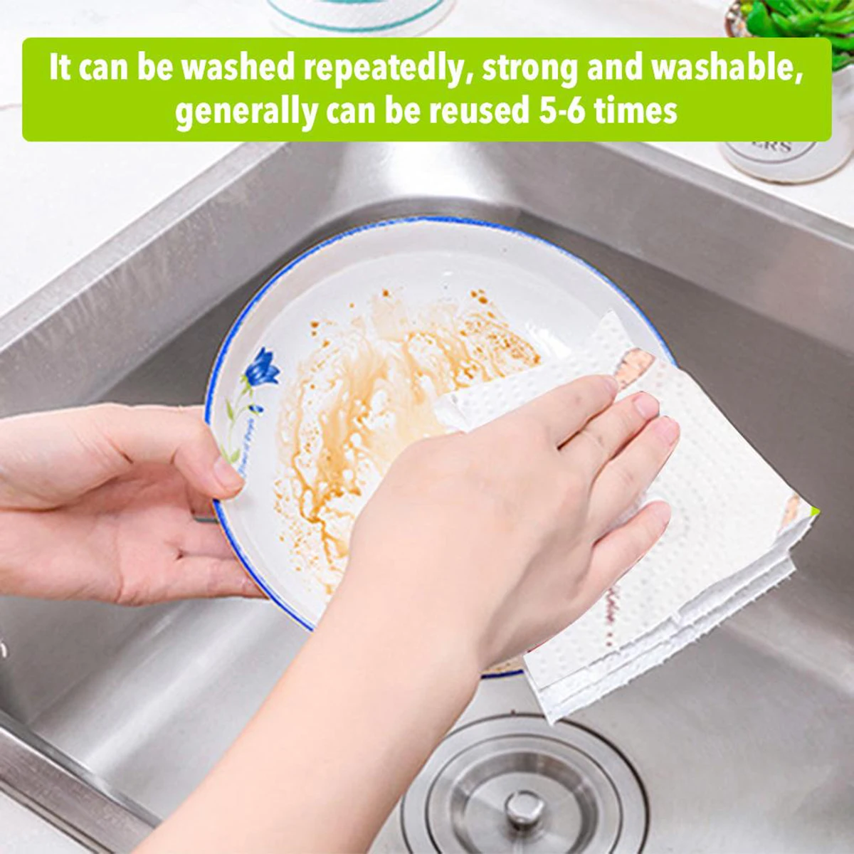 60 листов рулонной кухонной бумаги для мытья посуды печатная маслопоглощающая