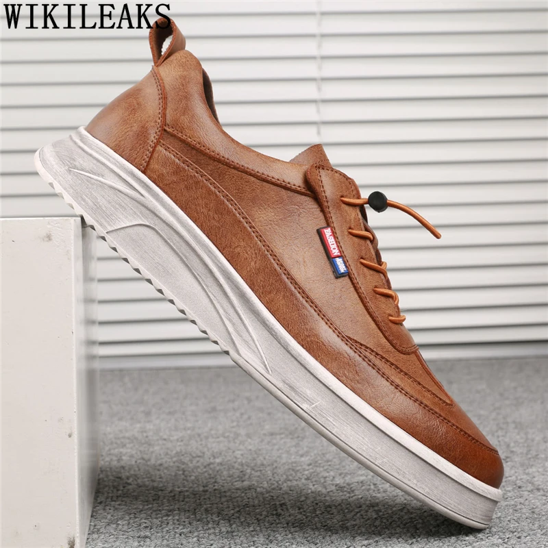 

Sneakers Shoes Men Designer Mens Shoes Casual Luxury Brown Leather Shoes Men New 2023 Platforms Zapatillas Hombre Chaussue Homme