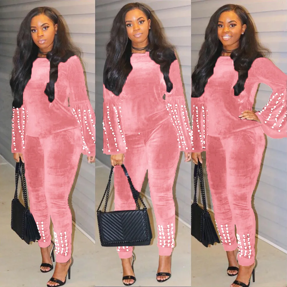 Новый стиль хорошо продается в Европе и США модный однотонный костюм с жемчугом