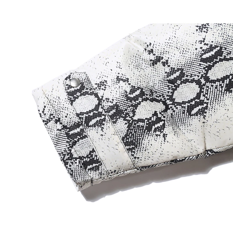 Мужская зимняя парка с капюшоном и принтом змеиной кожи | одежда