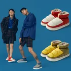 Водонепроницаемые зимние ботинки для мужчин, пушистые пуховые тапочки, меховая домашняя хлопковая обувь, женские теплые плюшевые мягкие уличные ботинки, повседневные мужские зимние ботинки водонепроницаемые