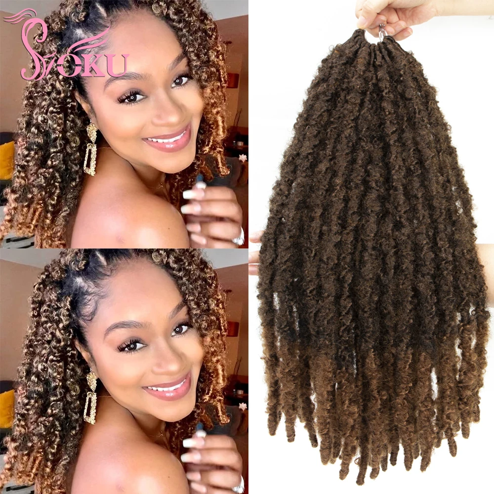 

Бабочки Locs вязанные крючком волосы предварительно загнутые Боб Мягкие состаренные искусственные локоны искусственные волосы для женщин