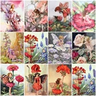 AZQSD рисунок по номерам девушка Роза Цветок Ручная роспись на холсте подарок живопись по номерам портрет домашнее настенное Искусство украшение