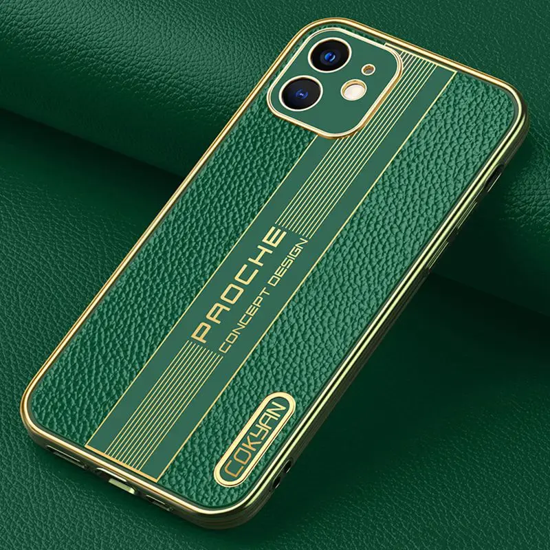 

For Iphone Se 2020 Case For Iphone 11 12 Pro Max Mini Electroplate Soft Case For Apple Xs Max 7 8 Plus Xr Lychee Pattern Cover