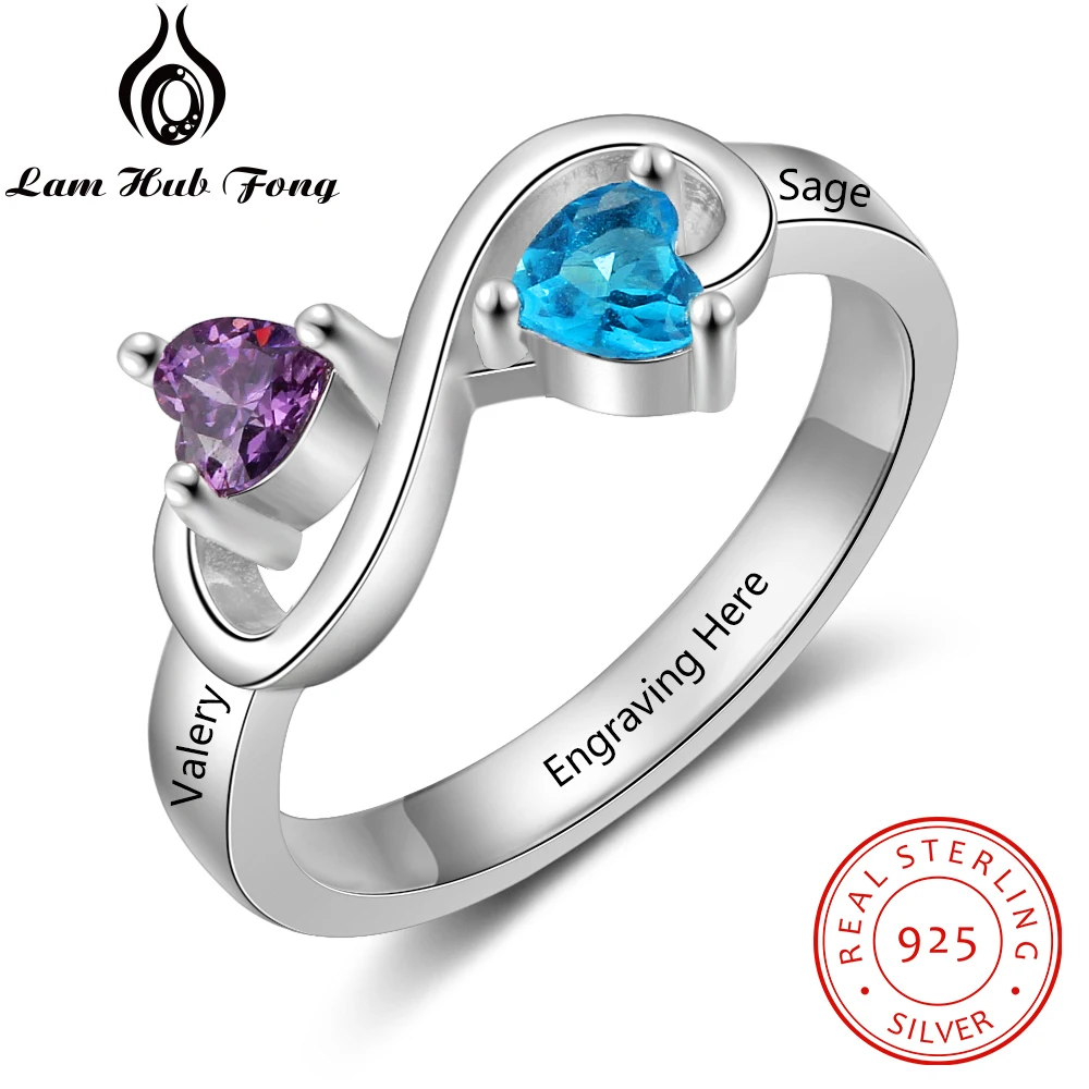 Персонализированное материнское кольцо из стерлингового серебра 925 пробы на