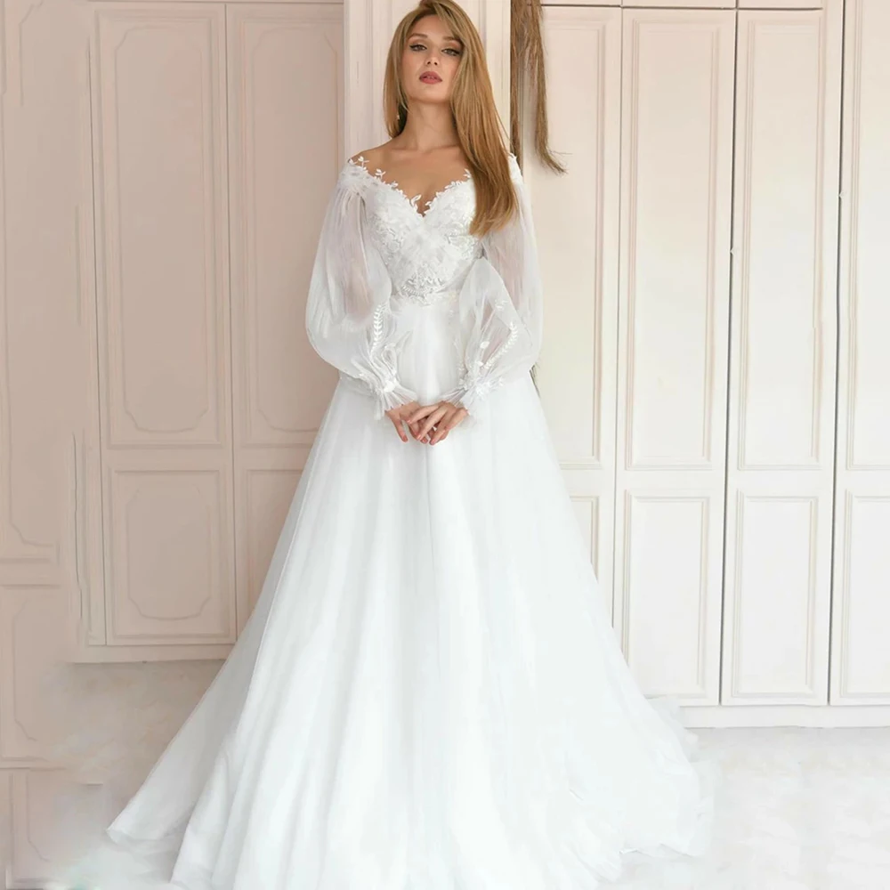 

robe de mariéeЖенское свадебное платье без бретелек, белое ТРАПЕЦИЕВИДНОЕ ПЛАТЬЕ с аппликацией и открытыми плечами, модель 2022